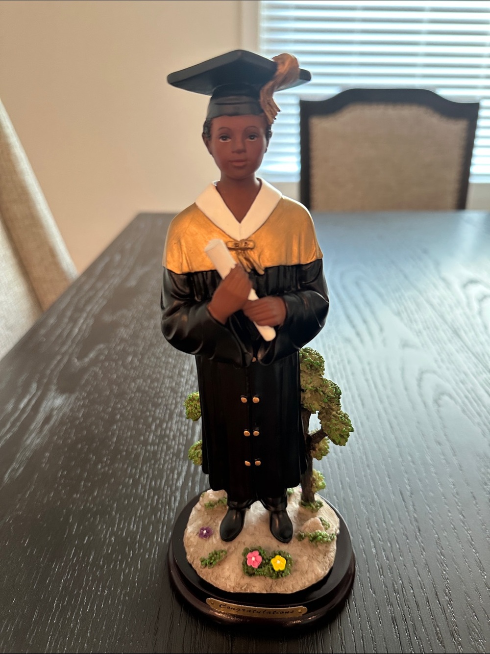 Black Art Male Graduate Polyresin Collage High School black and gold graduation